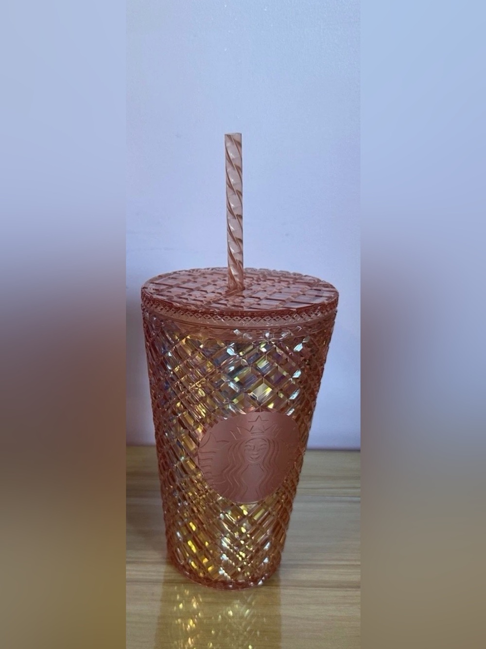 Crystal Peach Starbucks cup
